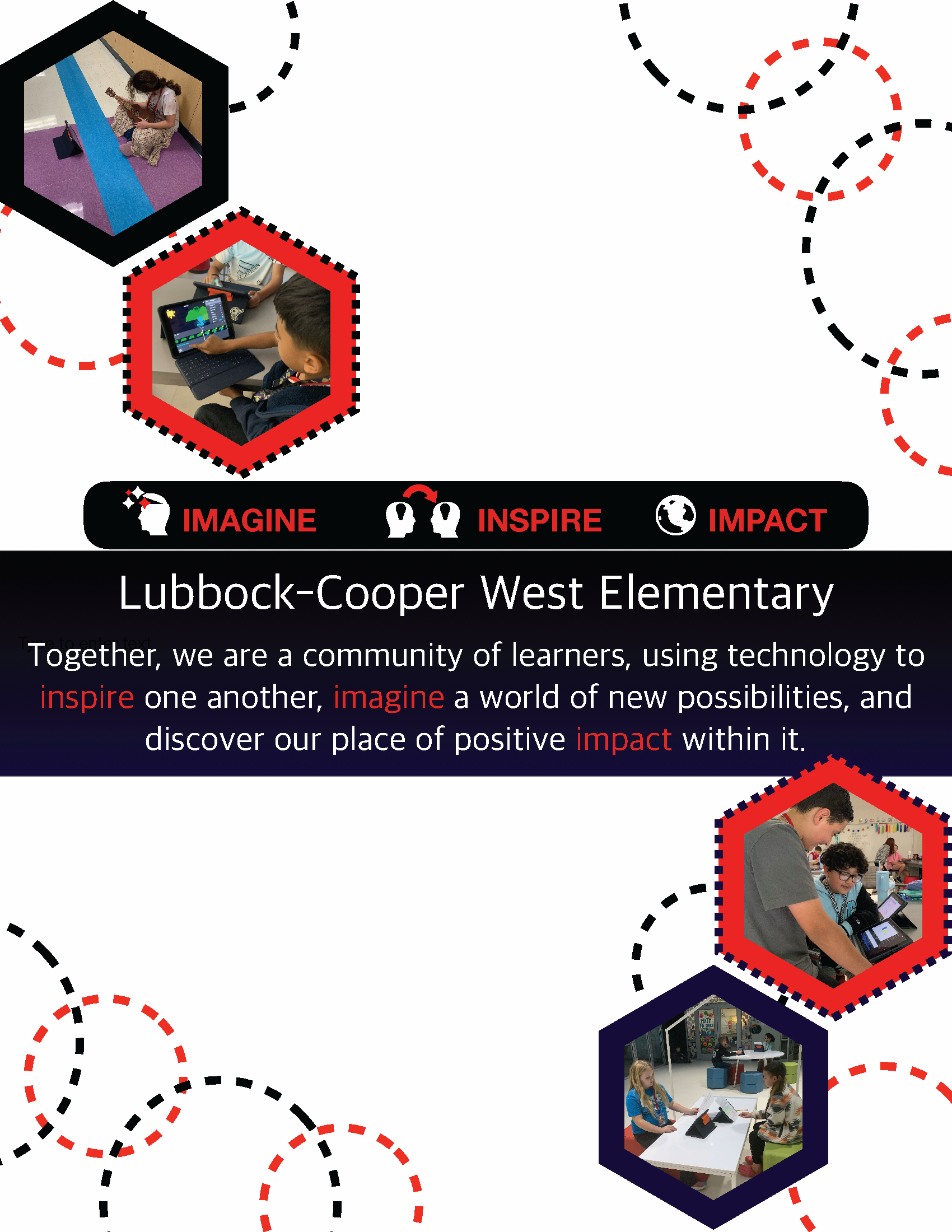 Lubbock-Cooper West Elementary - Together, we are a community of learners, using technology to inspire one another, imagine a world of new possibilities, and discover our place of positive impact within it.