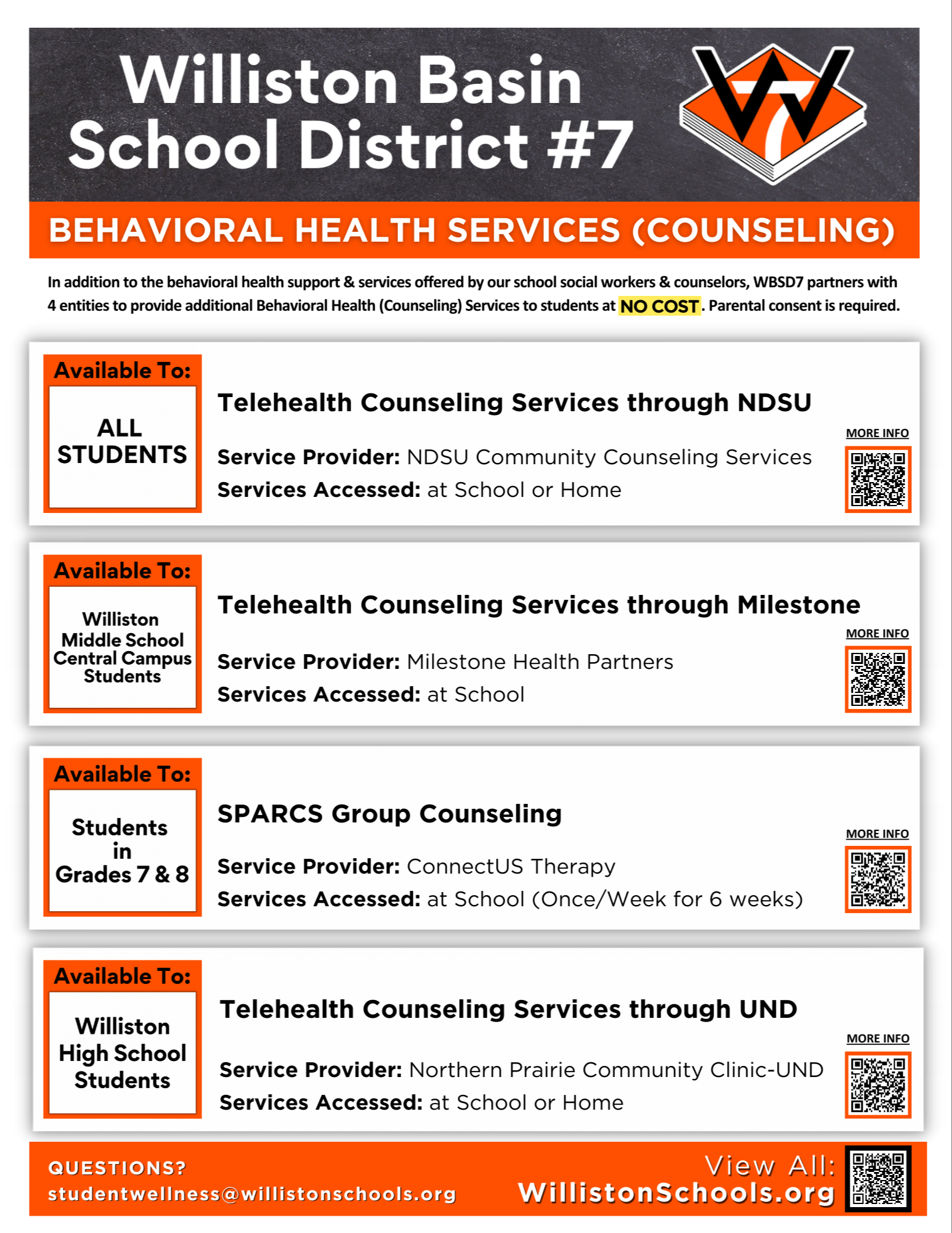 behavioral health services handout