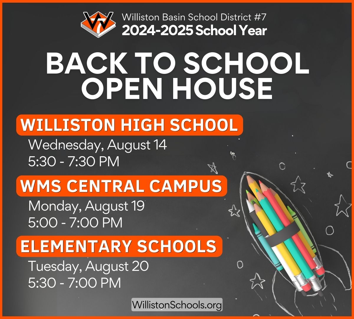 Back to School Open House Times 2024/2025