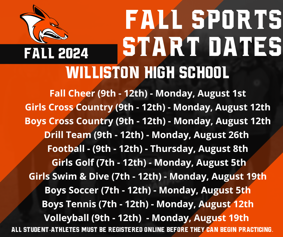 2024 WHS Sports Start Dates