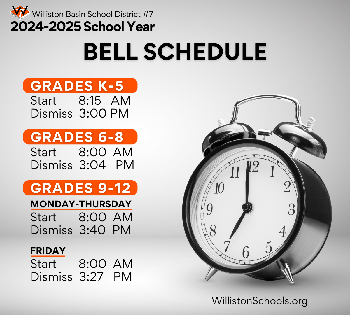 2024/2025 Bell Schedules