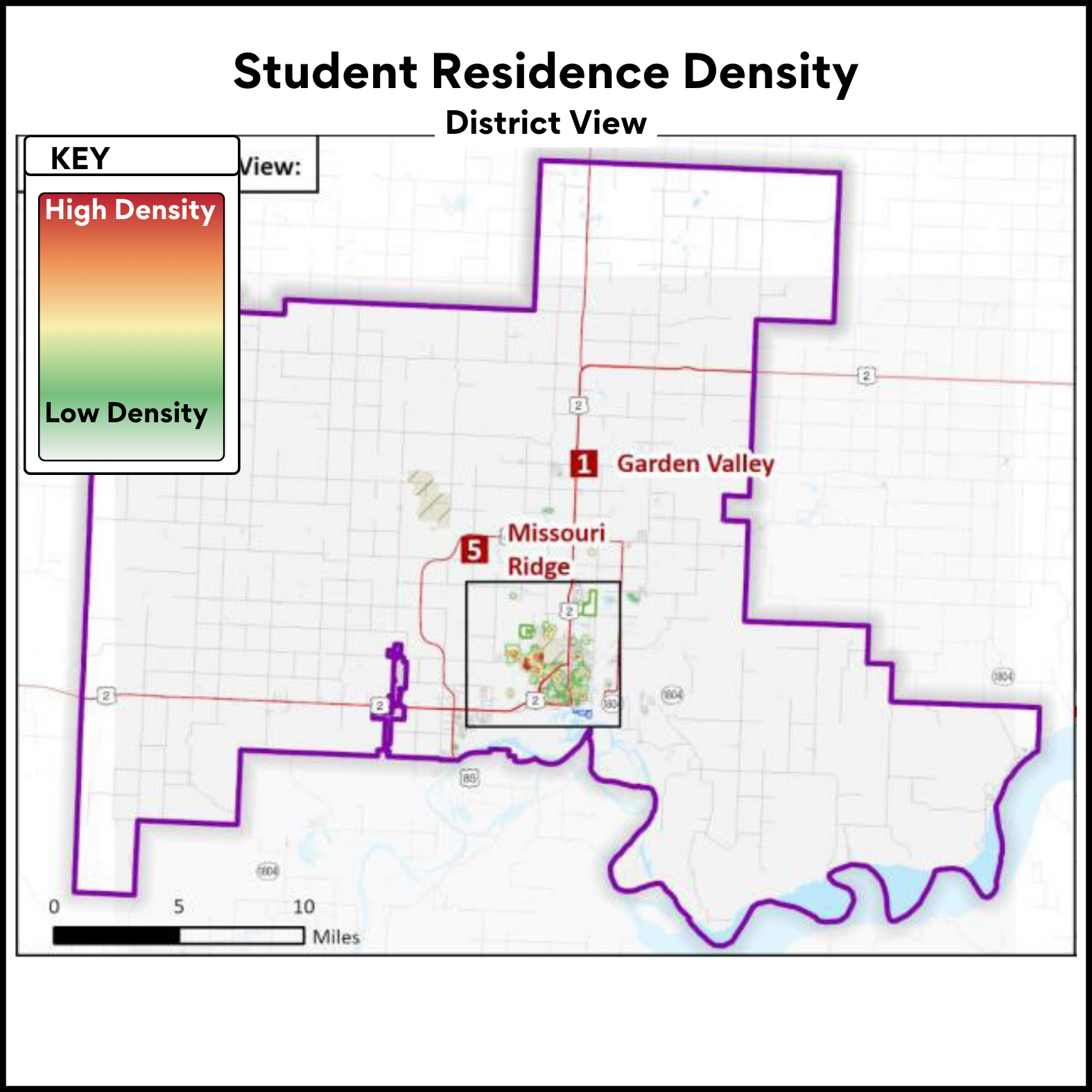 Student Residence Heat Map District