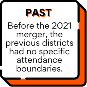 Prior to the 2021 merger that formed WBSD7, the previous two districts did not have specific school attendance boundaries.