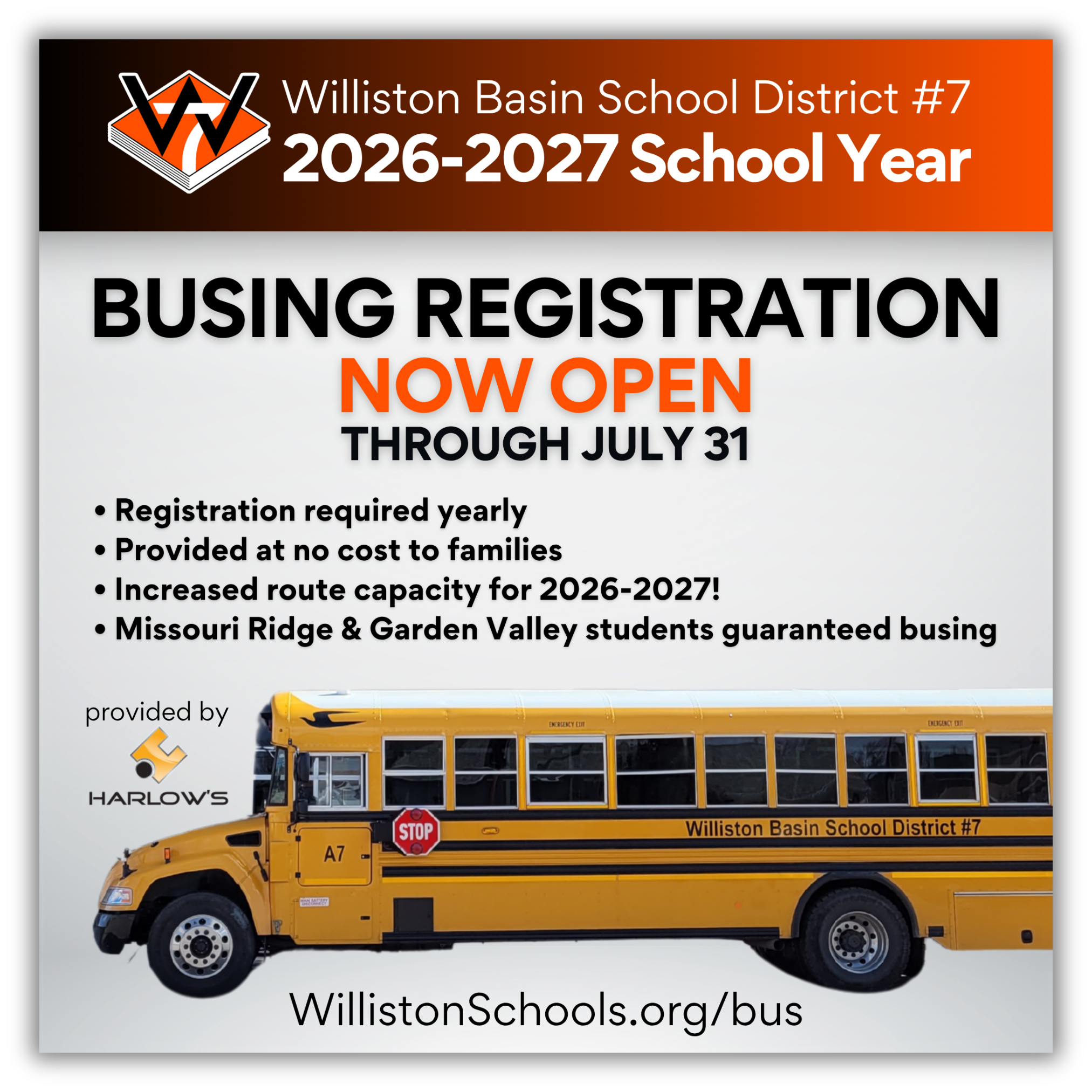 Bus Registration now open