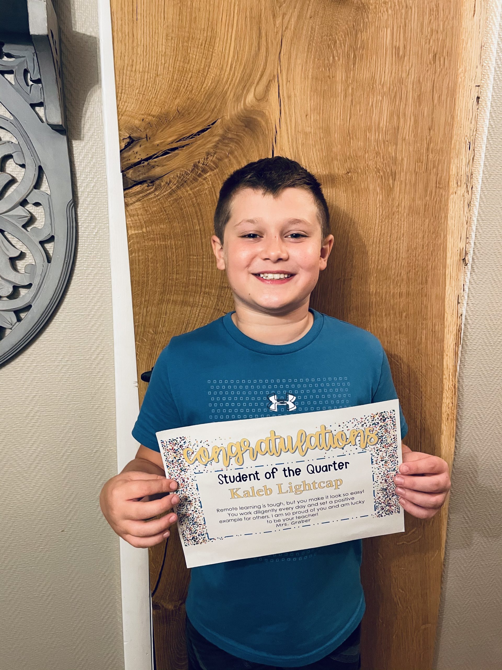 2nd Grade Student of the Quarter
