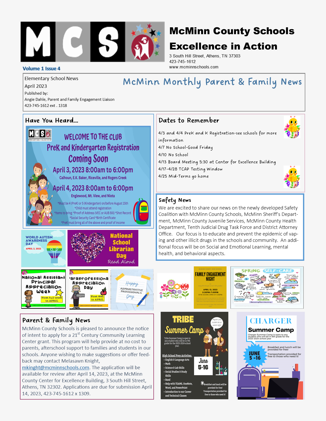 McMinn Schools Monthly Newsletter McMinn County Schools