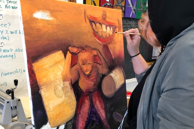 Student working