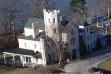 Arial view of the GNC administrative offices which looks like a castle