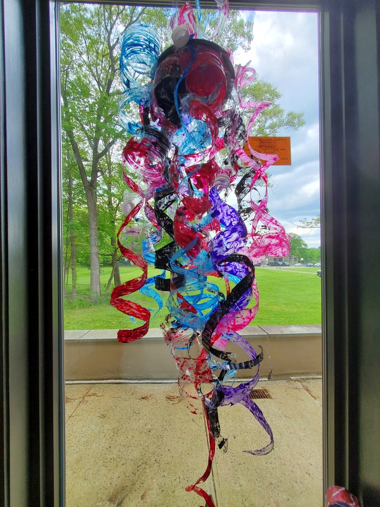 colorful hanging art work