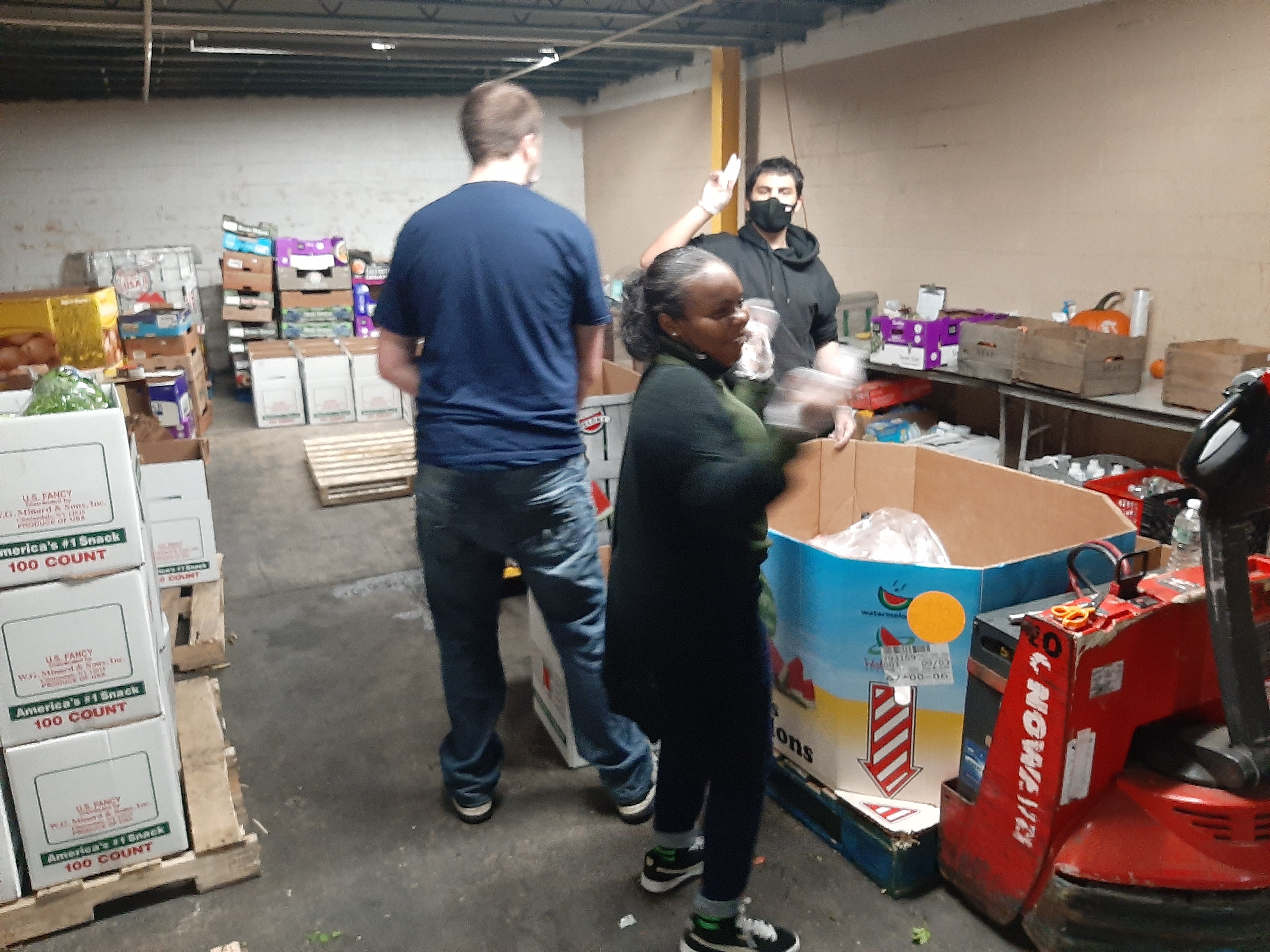 Students volunteering at the Cornwall food bank