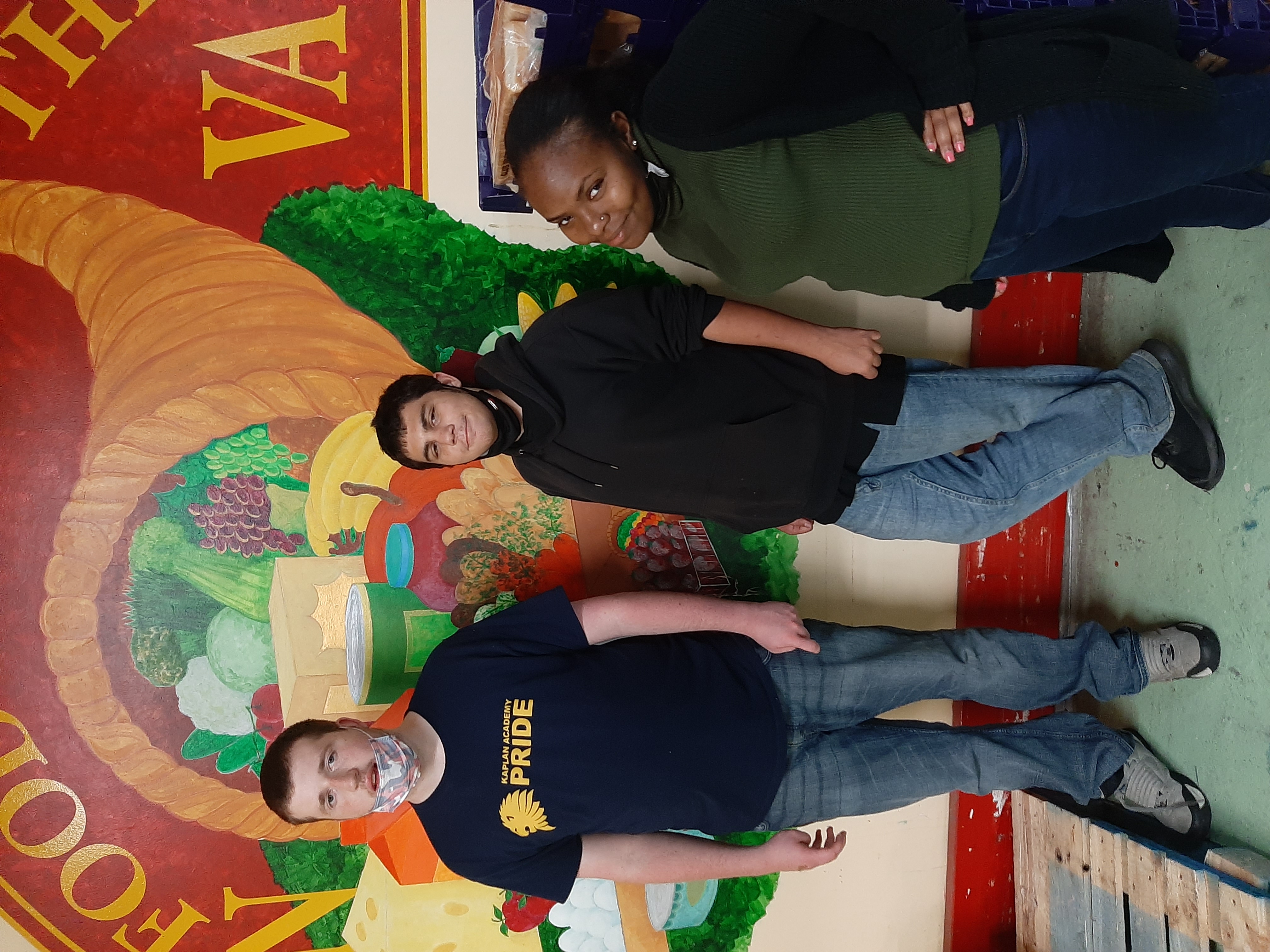 Students volunteering at the Cornwall food bank
