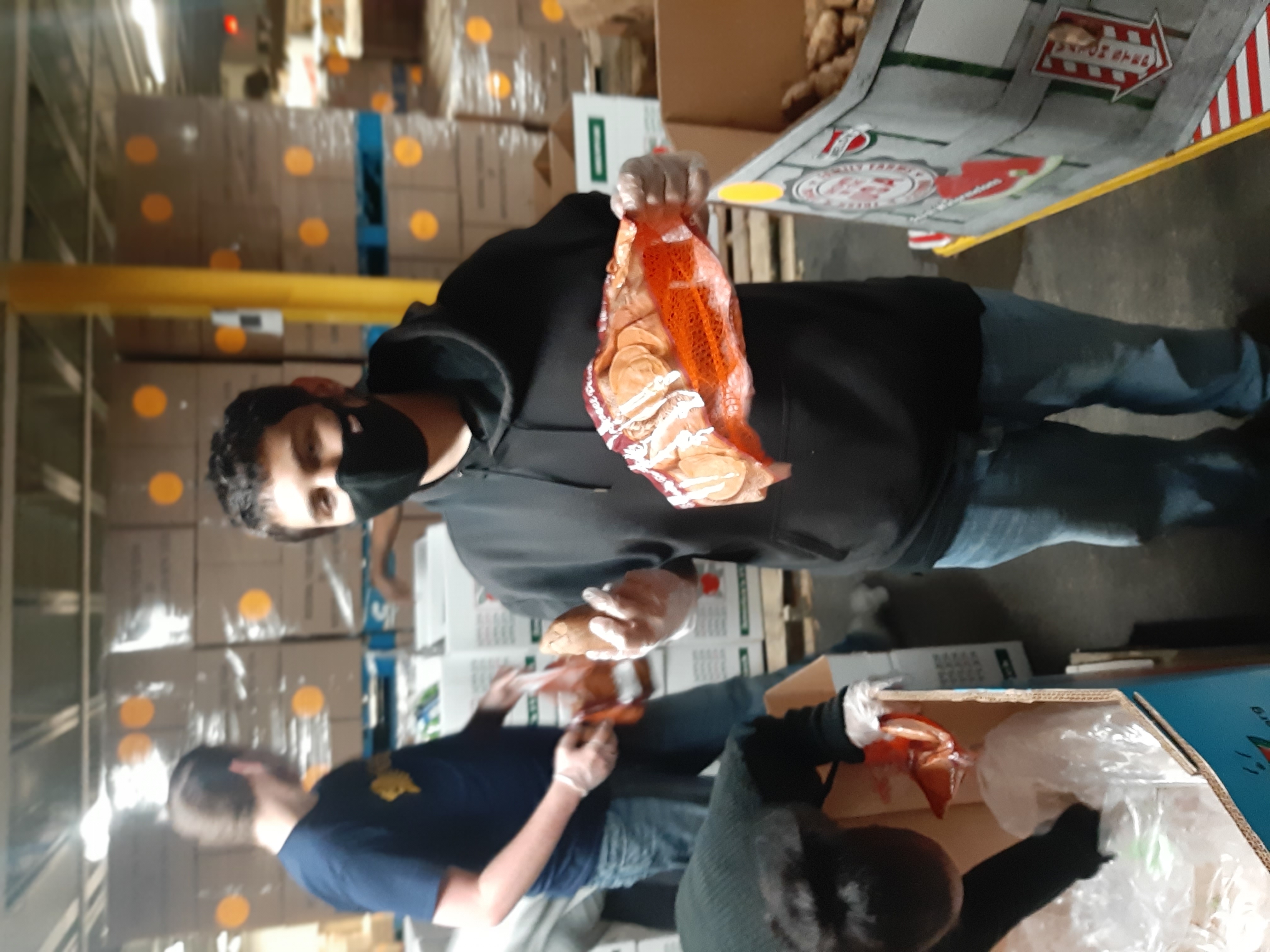 Students volunteering at the Cornwall food bank