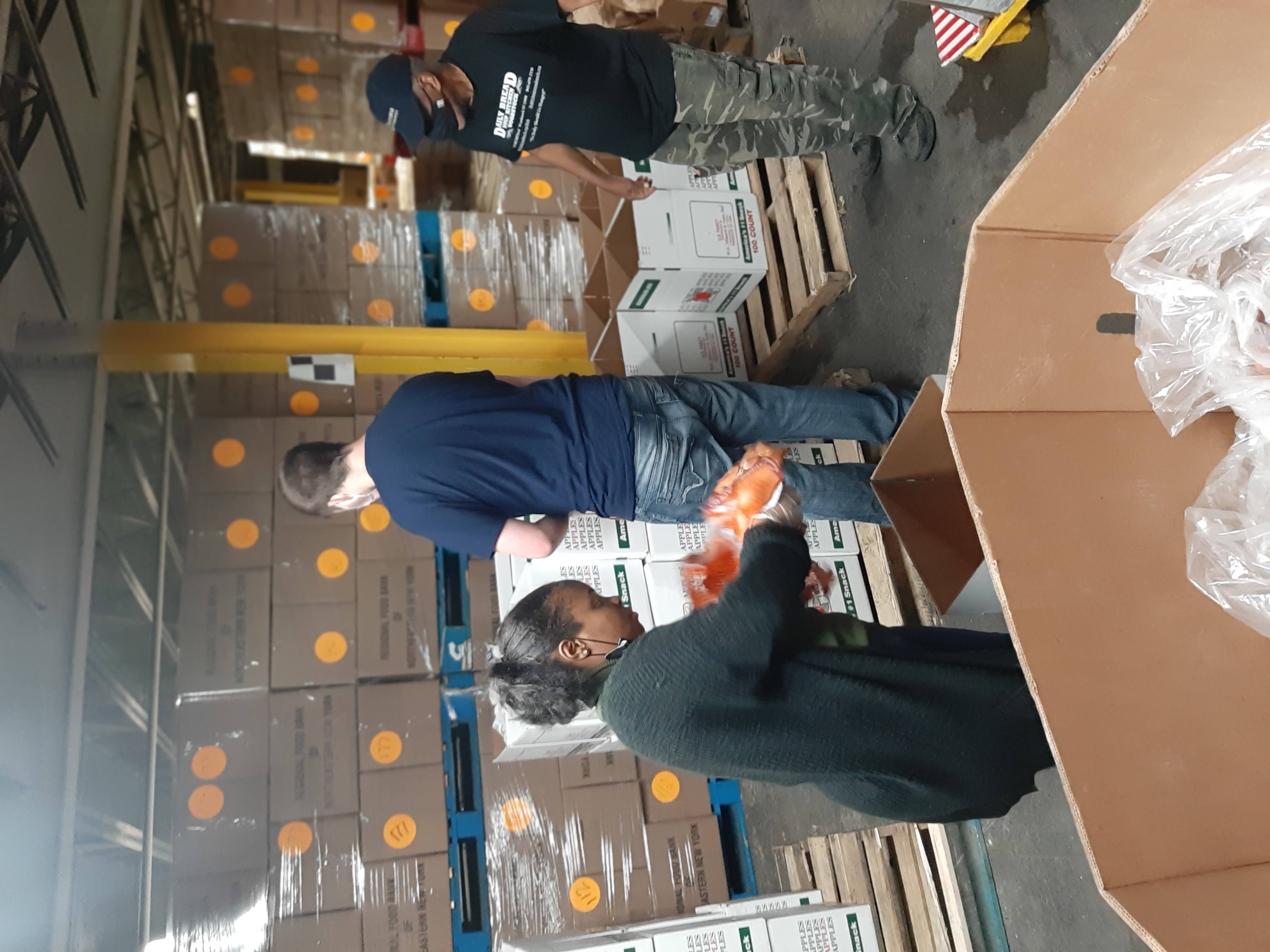 Students volunteering at the Cornwall food bank