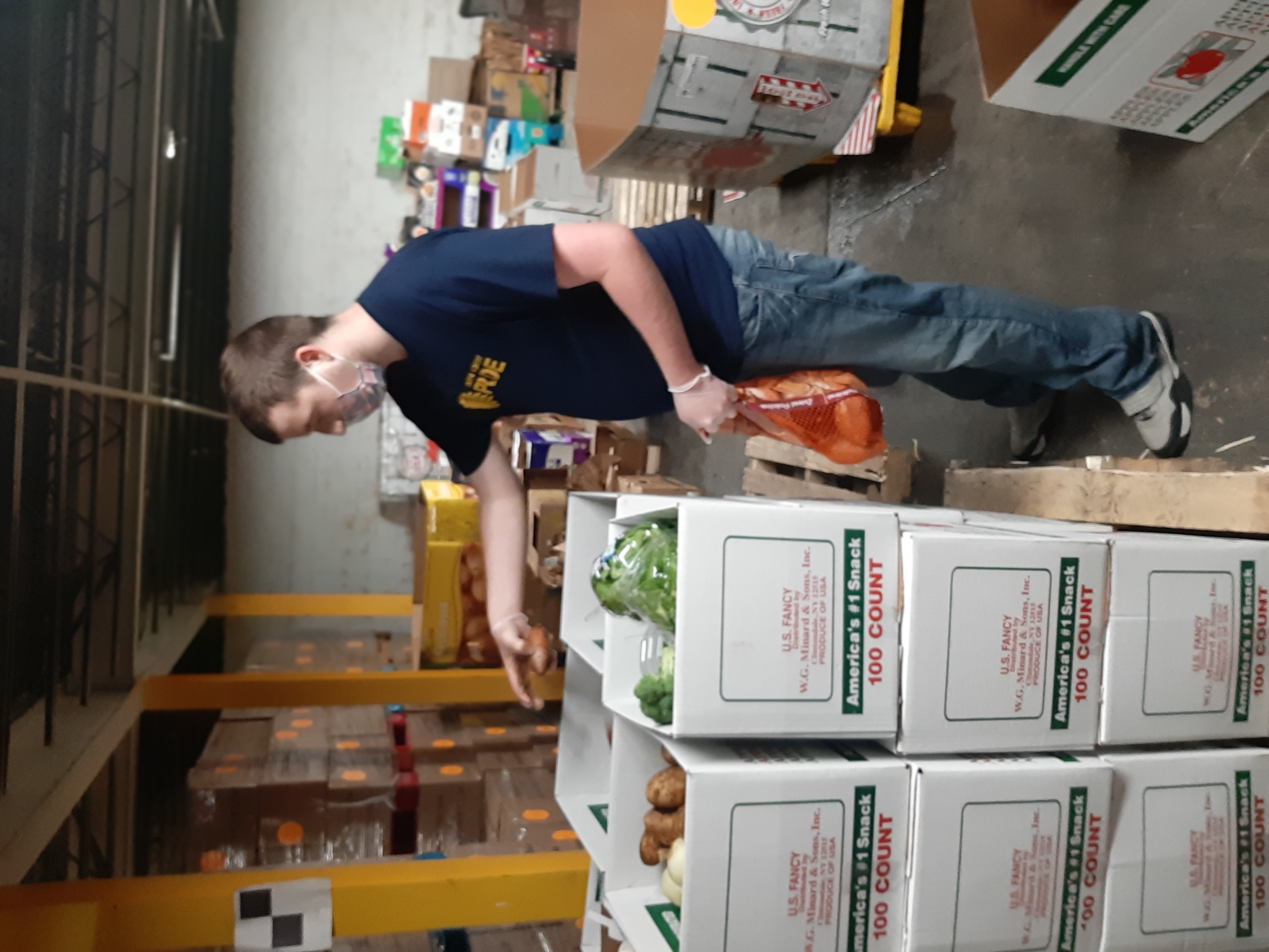 Students volunteering at the Cornwall food bank