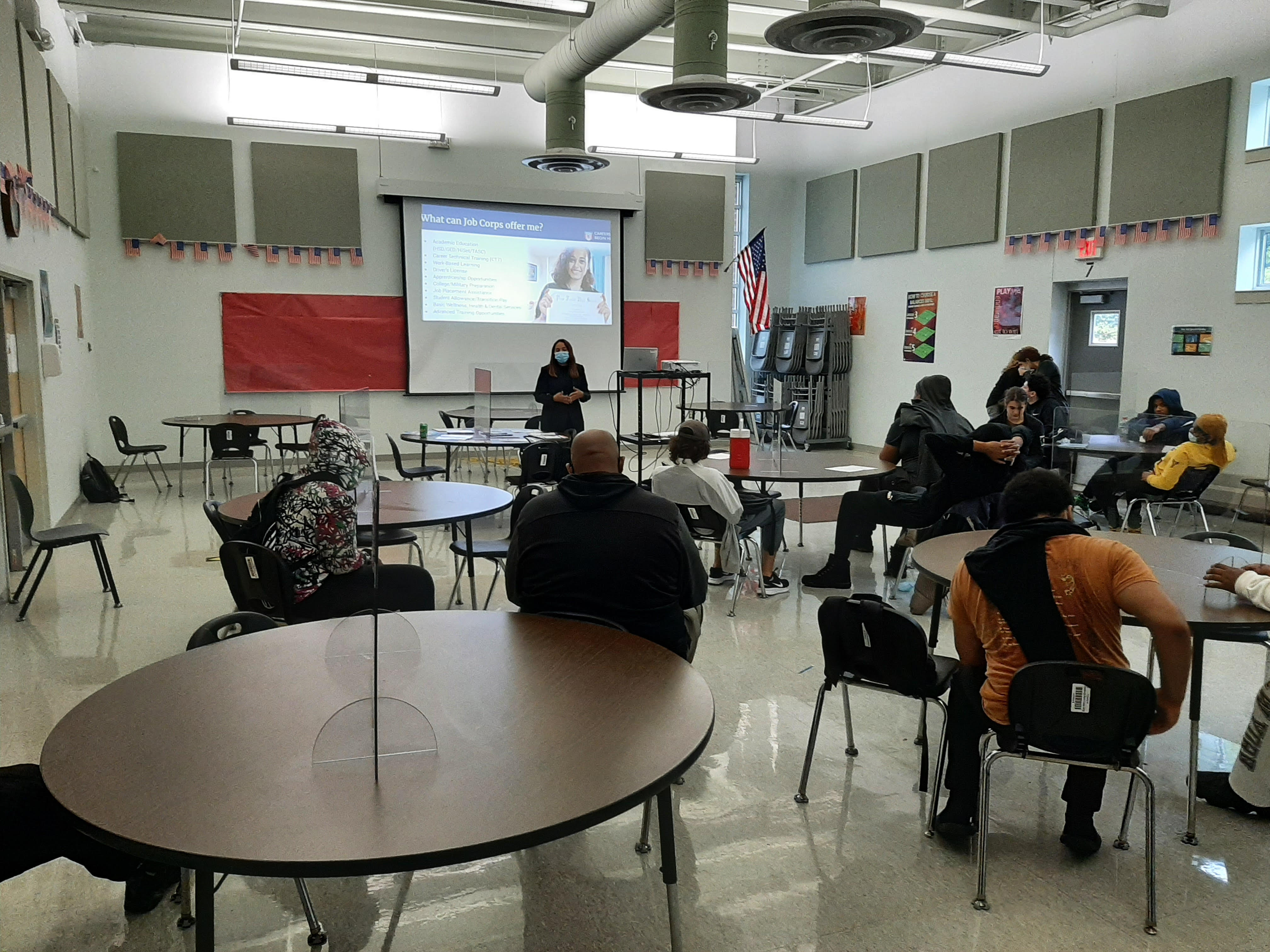 students attending job corps presentation