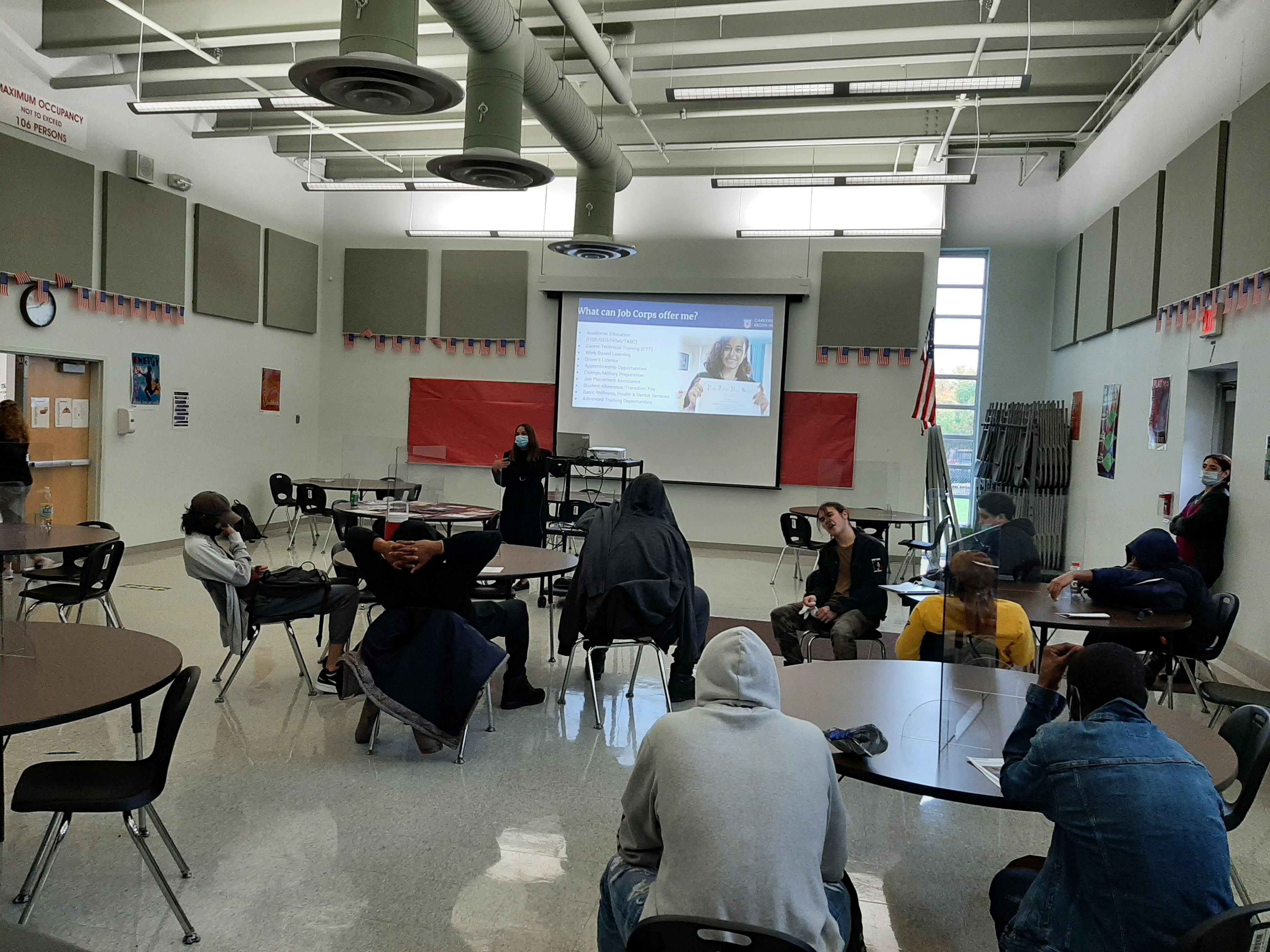students attend job corps presentation