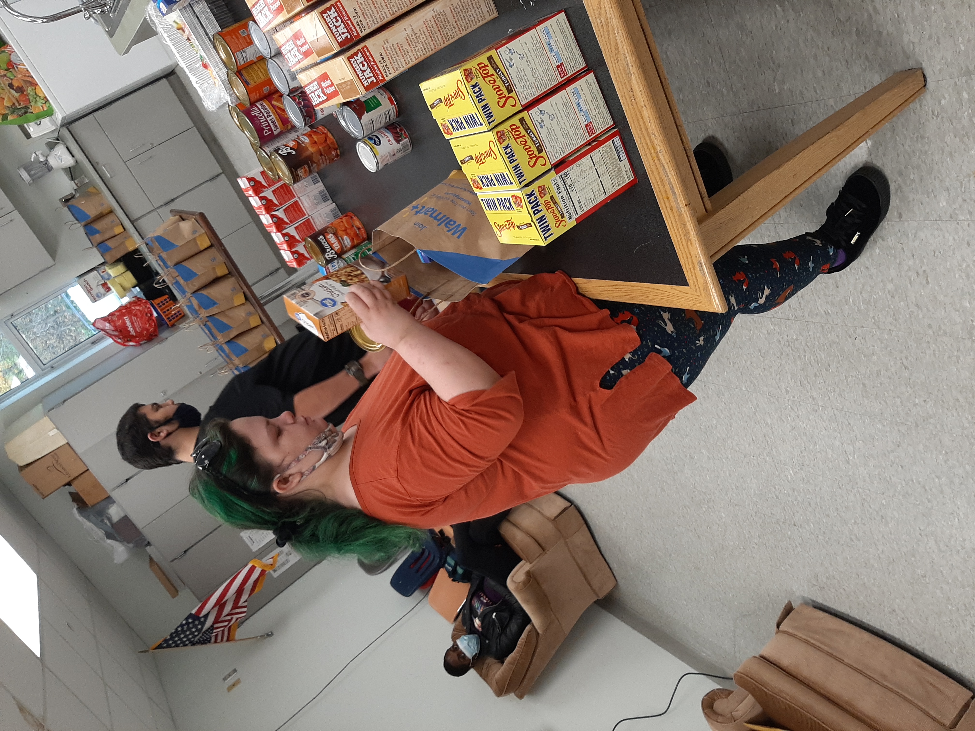 students preparing Thanksgiving meals