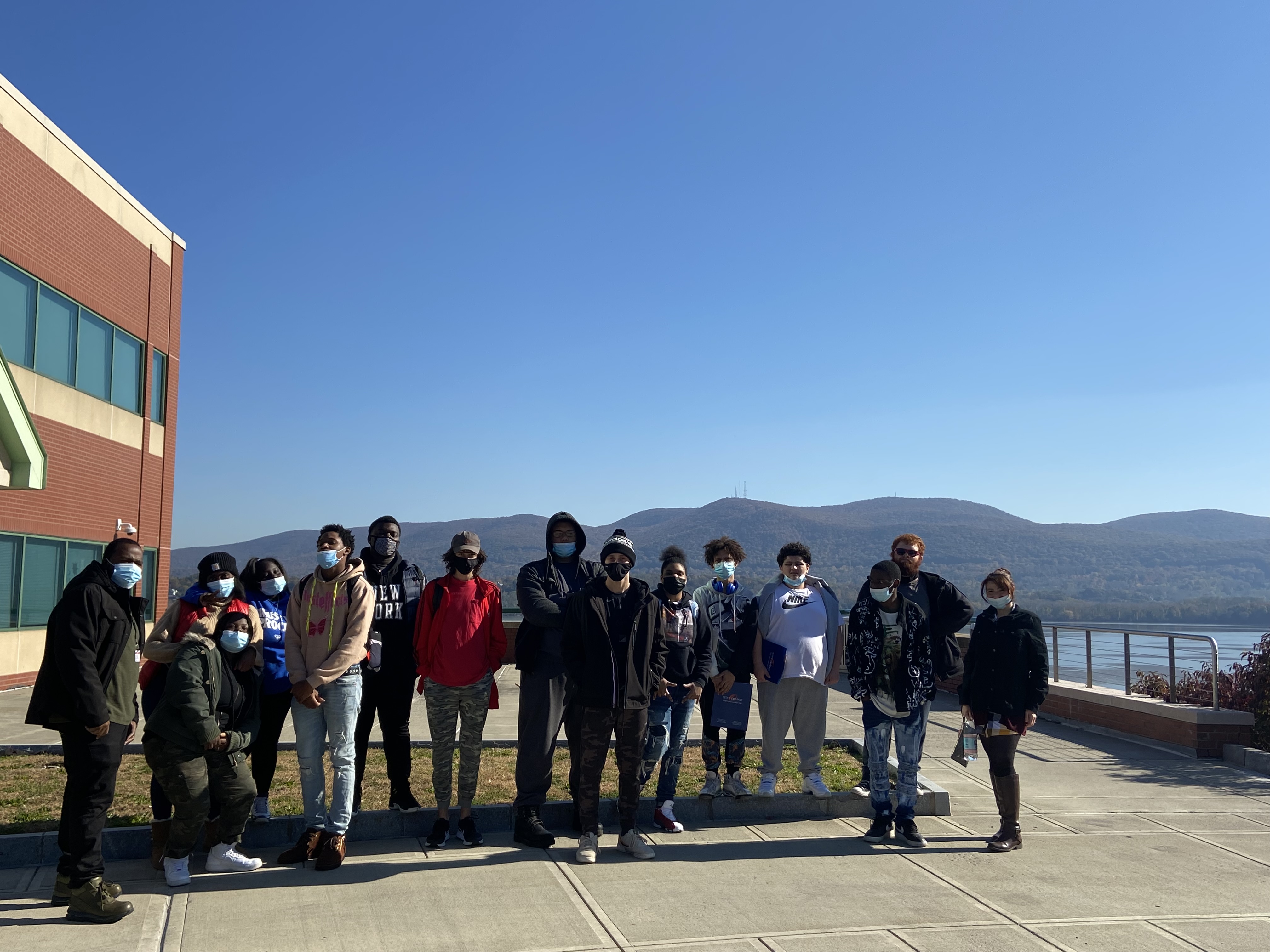 students at college campus