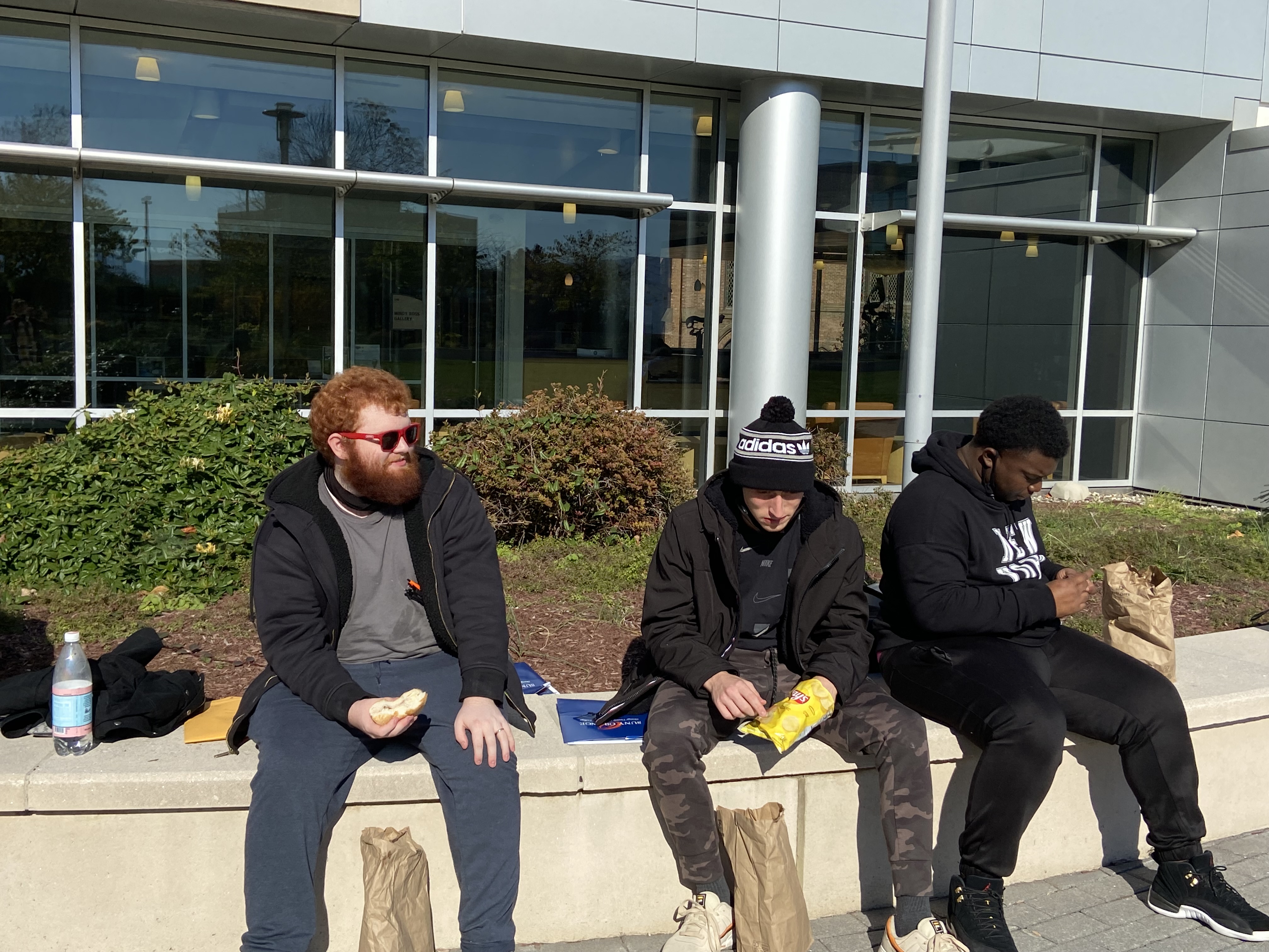 students at college campus