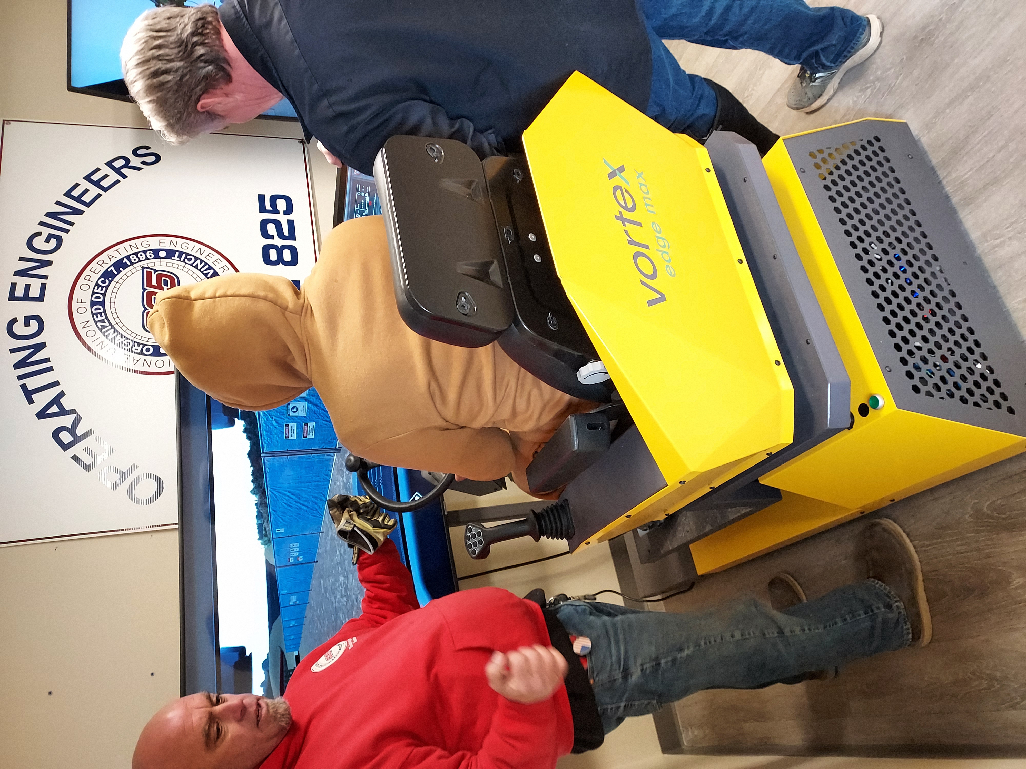 student using simulation machine