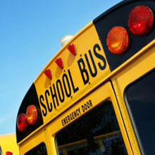 Photo of rear of school bus