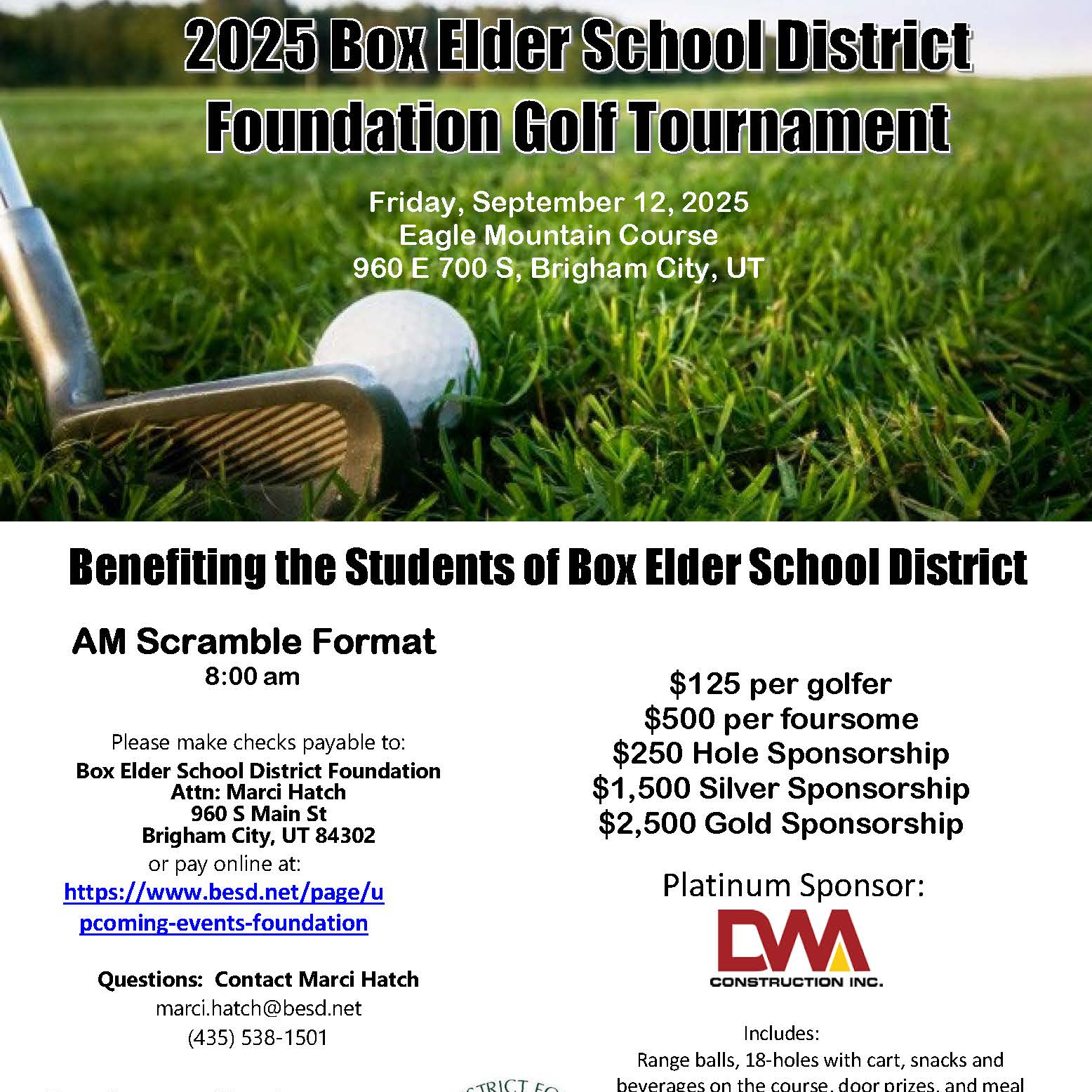 BESD Foundation Fall Golf Tournament flyer