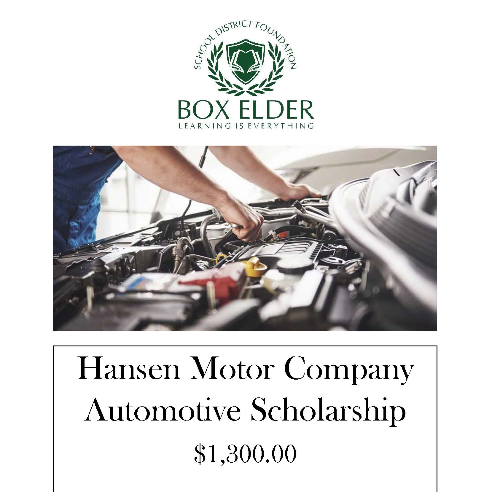 Hansen Motor Company Automotive Scholarship
