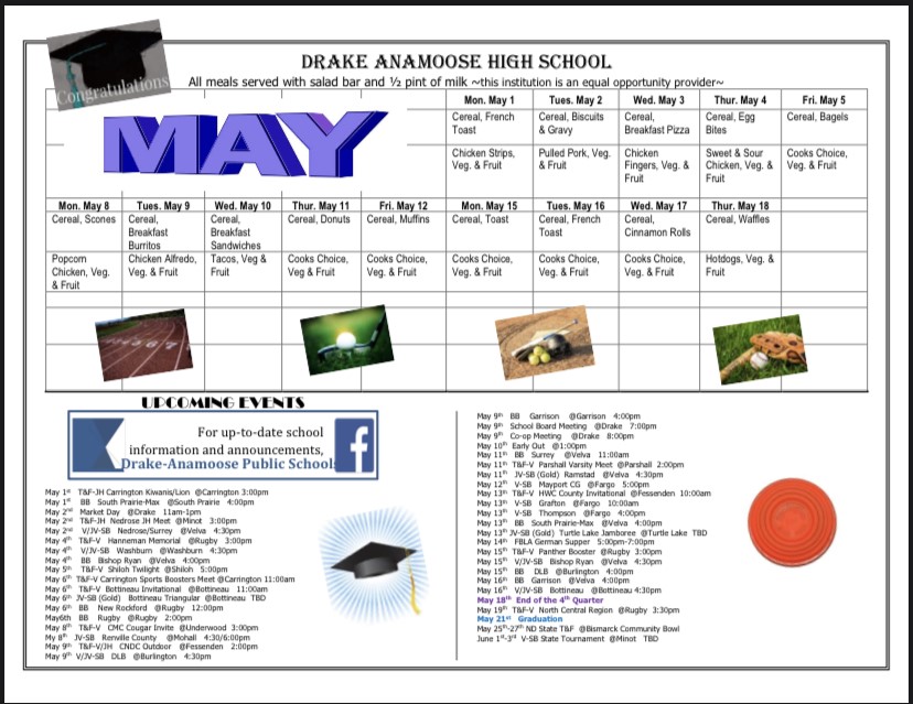 Drake Lunch Menu/Newsletter DrakeAnamoose School Districts