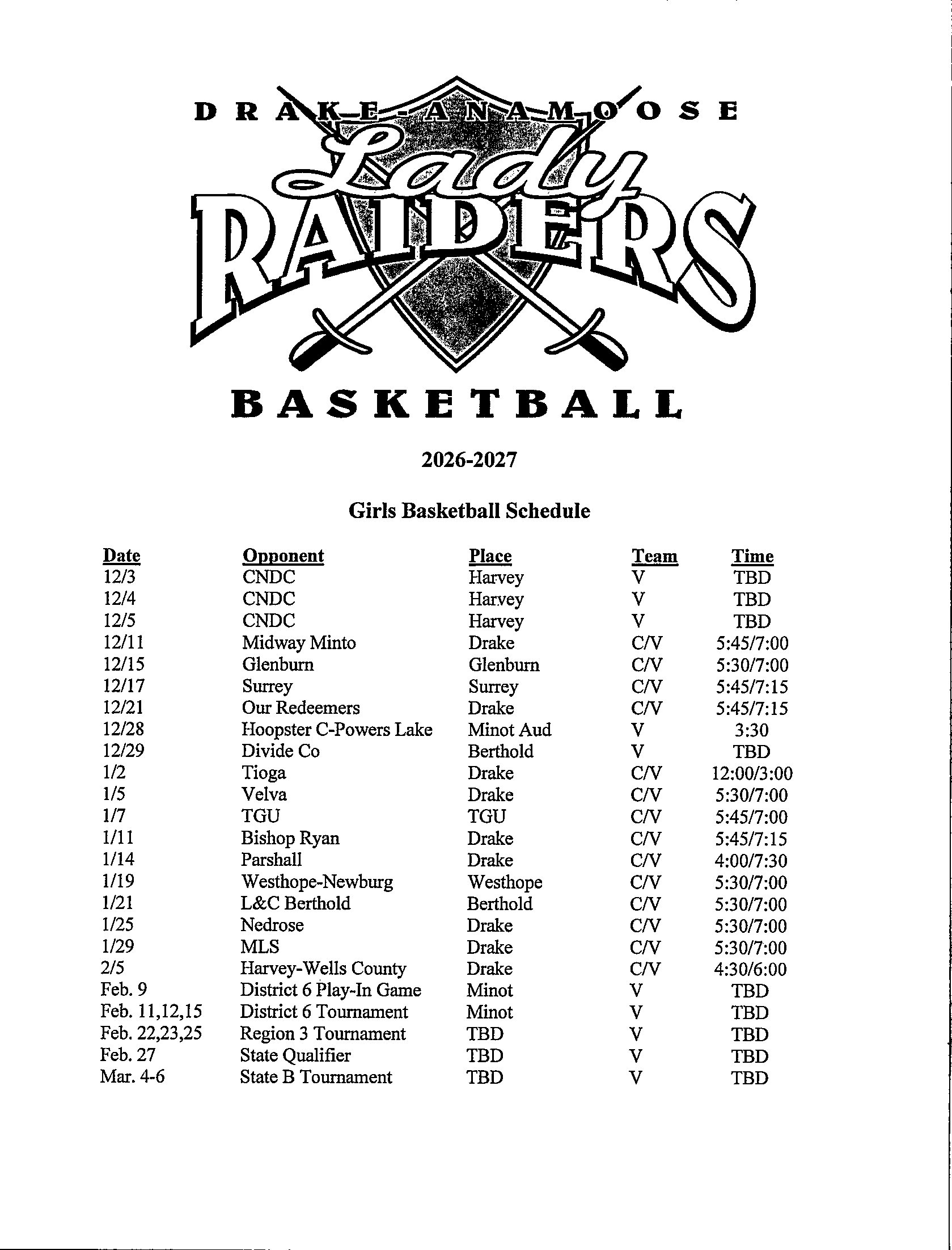 GIRLS BASKETBALL