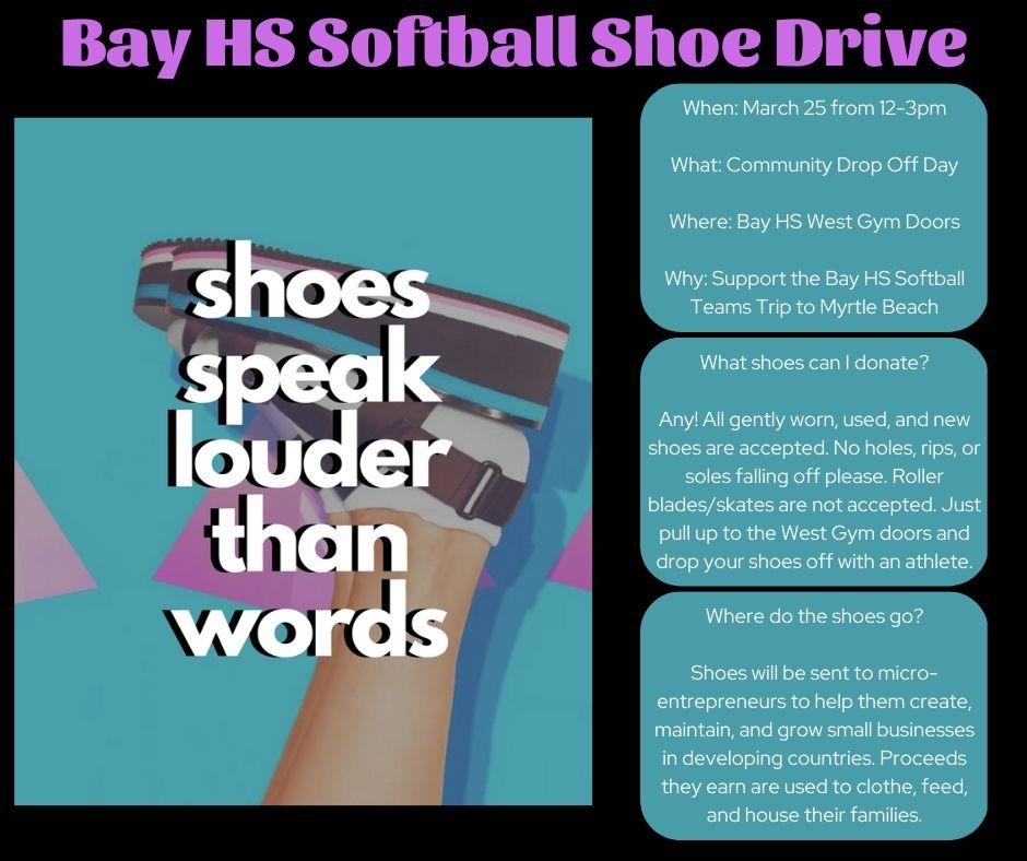 BHS Softball Team Shoe Drive Flyer