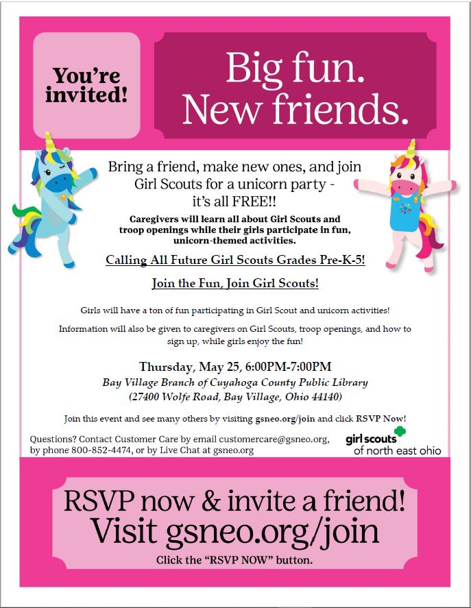 Girls Scouts event flyer