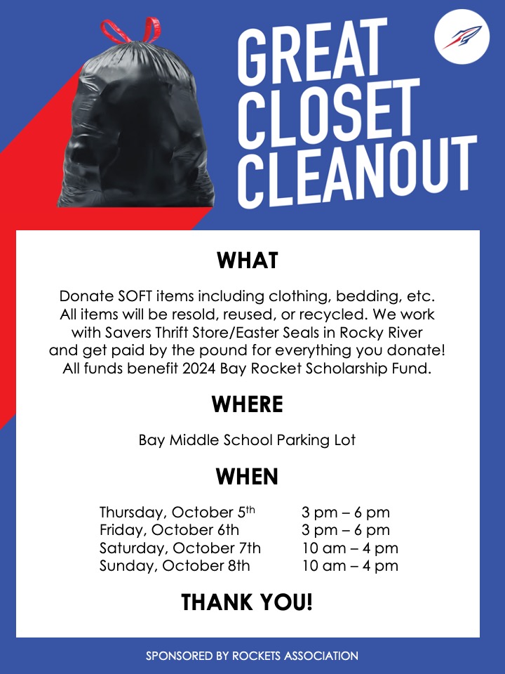 Great Closet Clean-out Flyer for October 2023