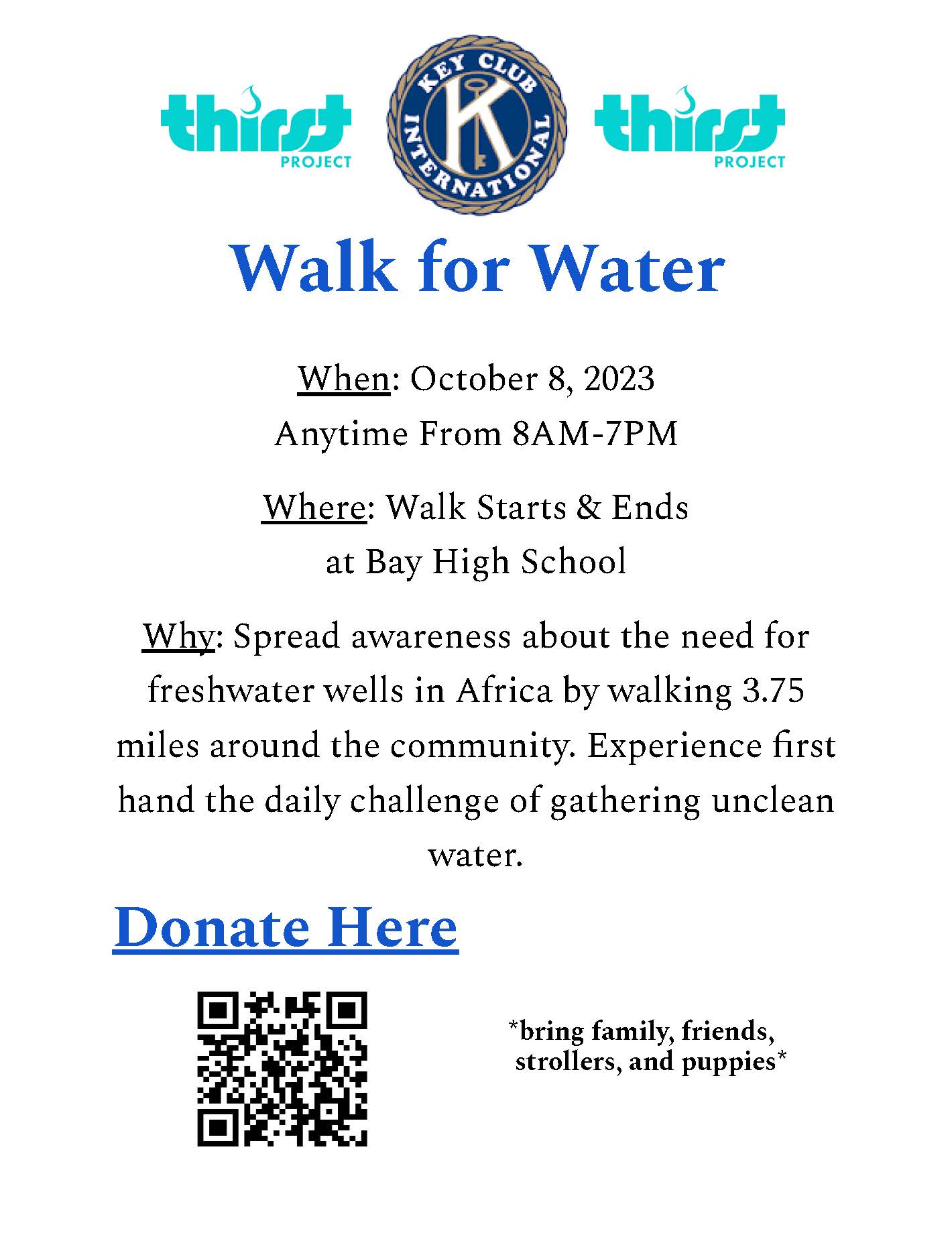 Walk for Water event flyer