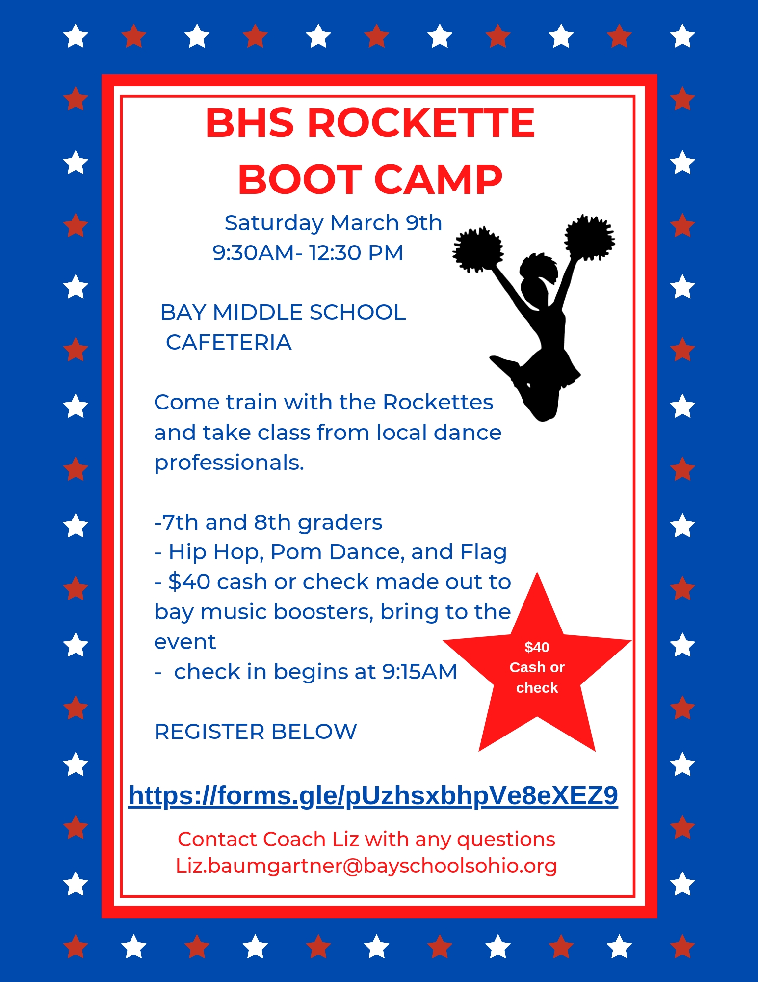 Rockettes Boot Camp Flyer