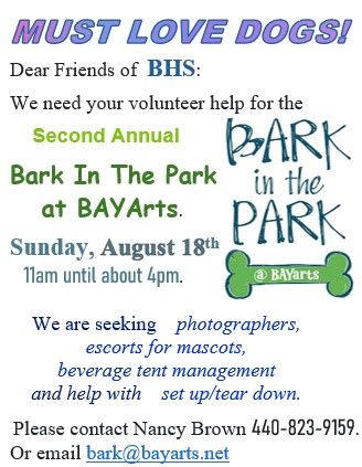 Bark in the Park event flyer
