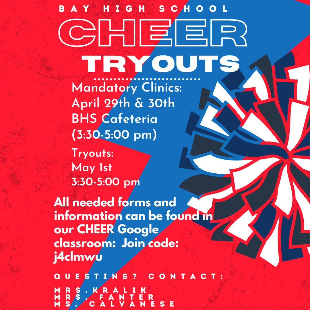 Cheer Clinics and Tryouts Flyer