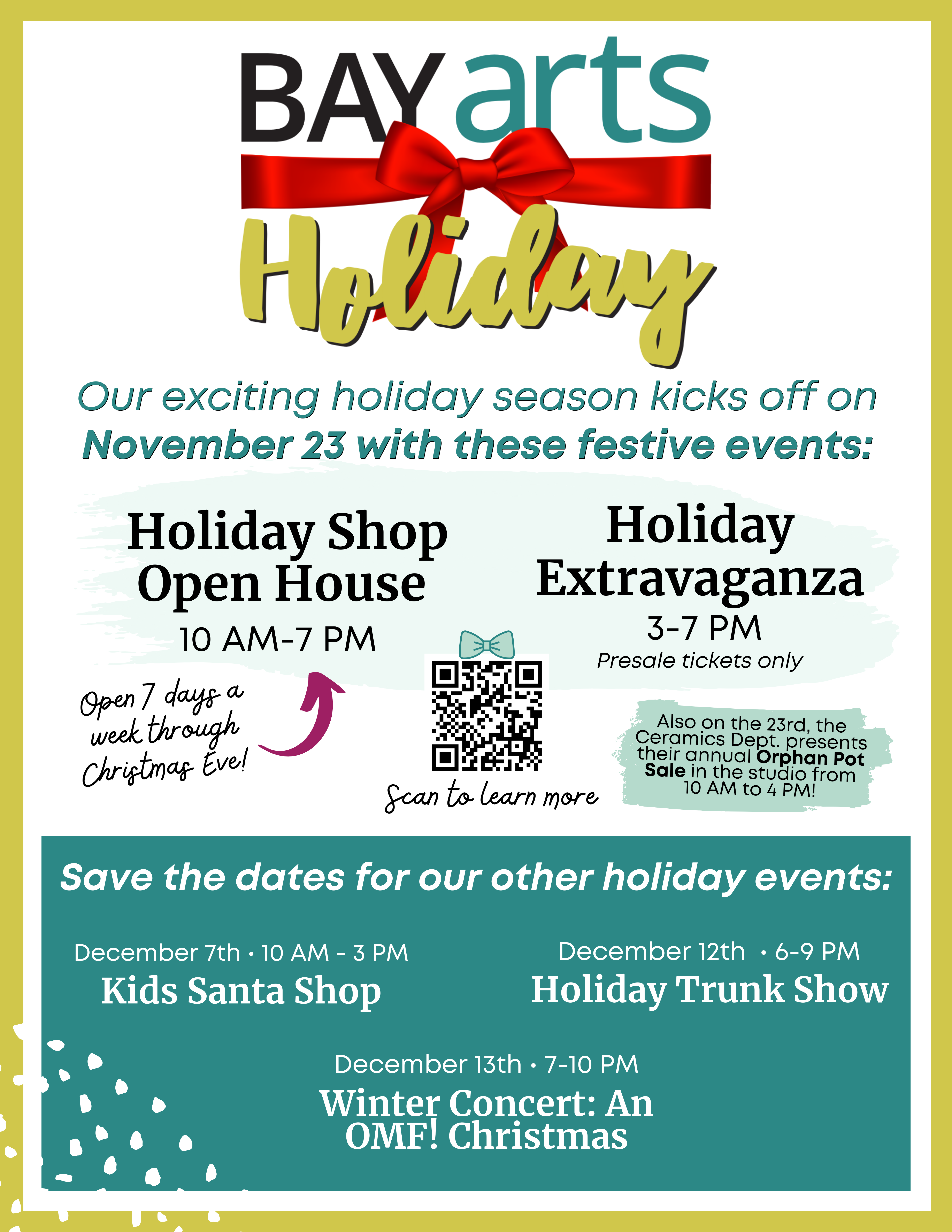 Bay Arts Holiday Flyer 2024