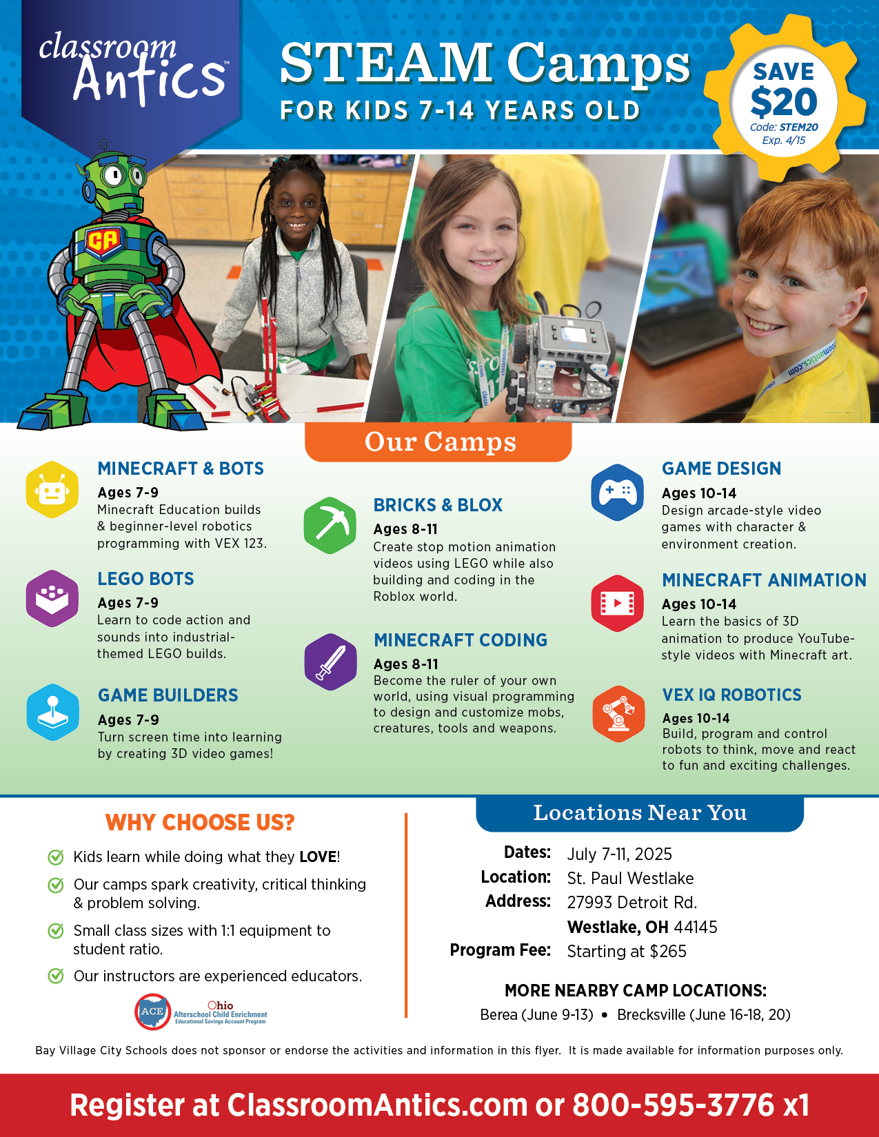 STEM Camp flyer