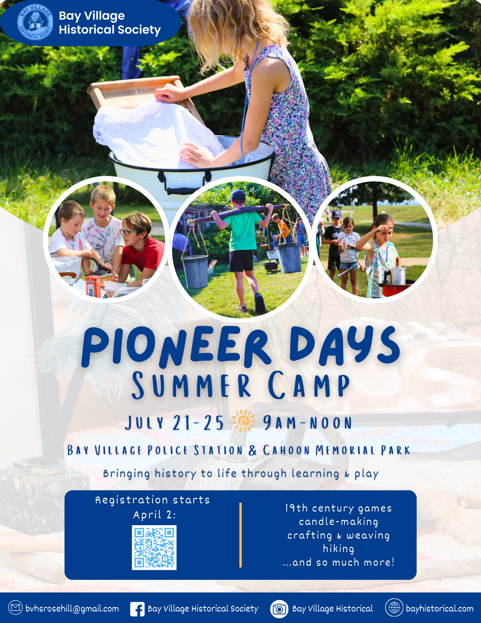 bay historical society summer camp flyer