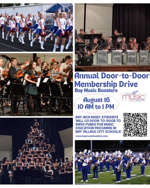 bay music boosters fundraising flyer for august 2025