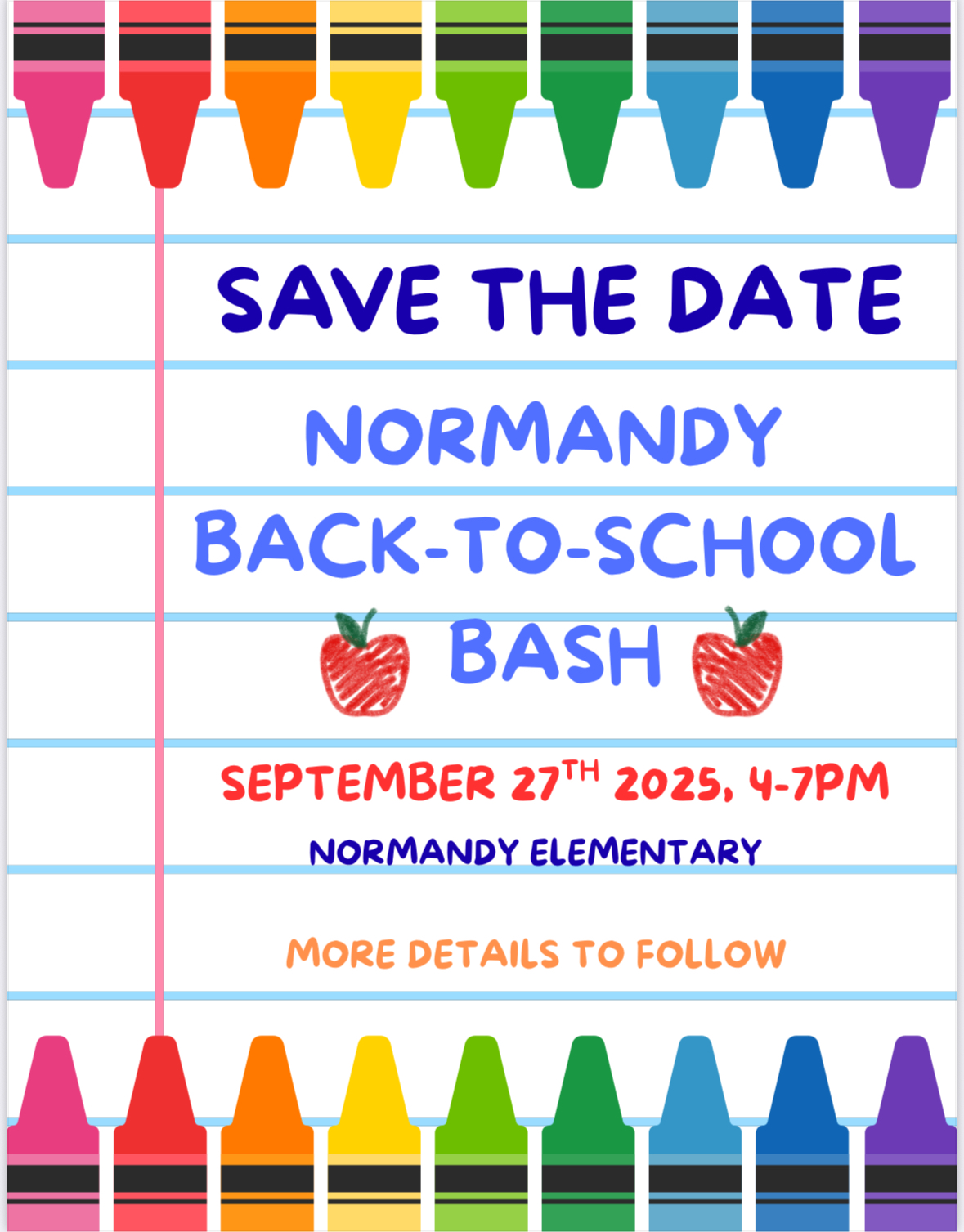 Normandy Back to School Bash Flyer 2025
