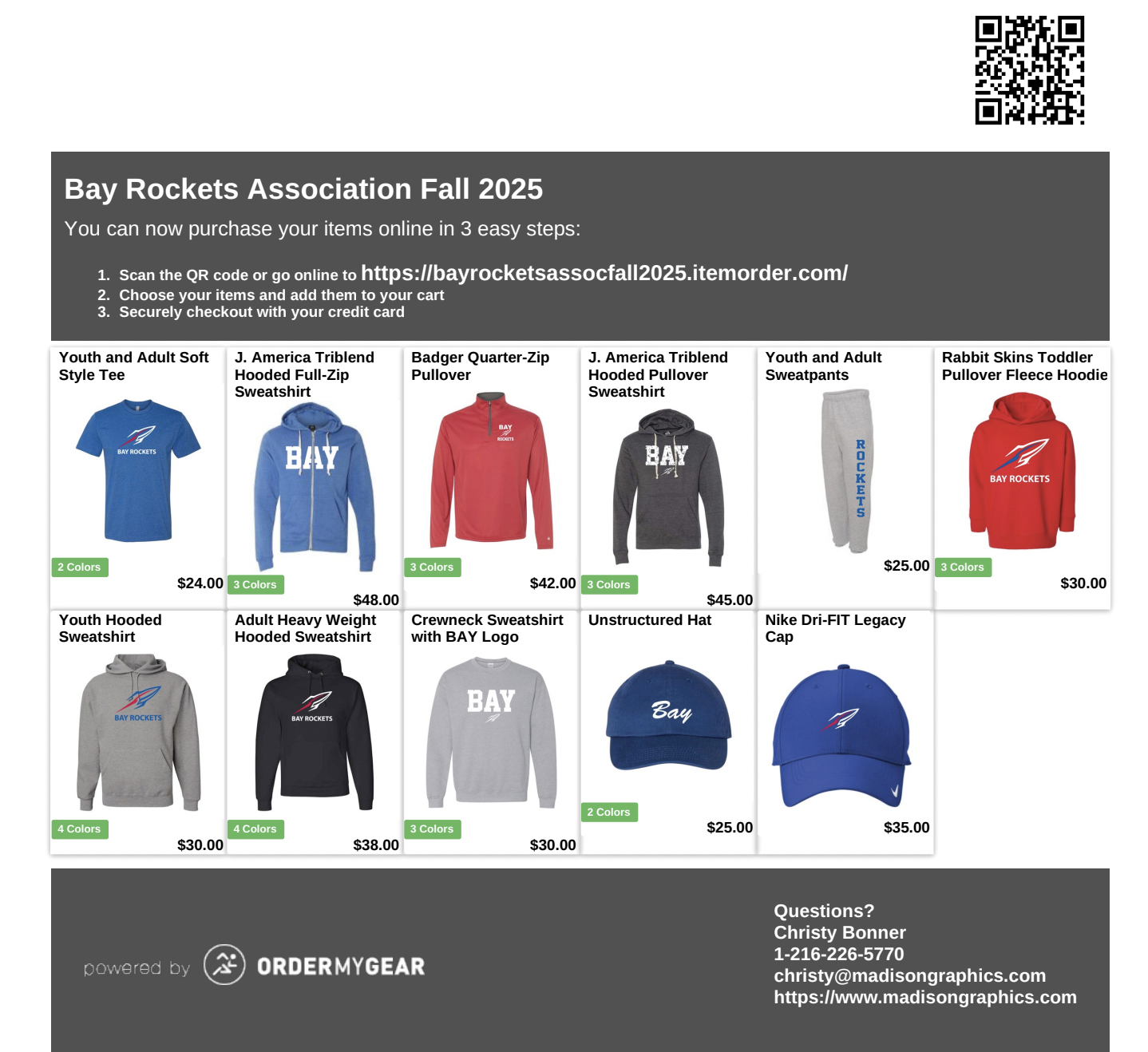 fall 2025 spirit wear sale flyer