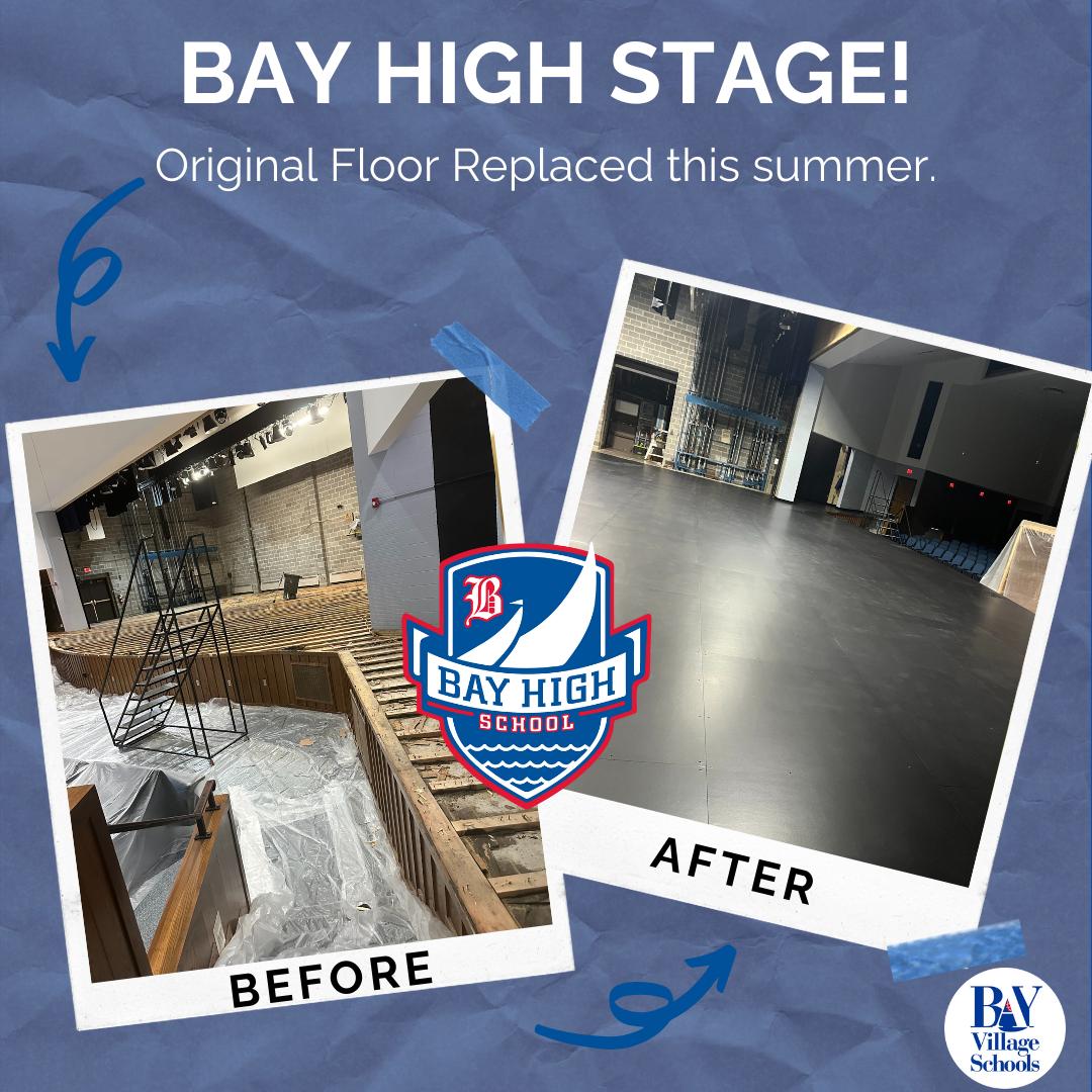 before and after of bay high school stage