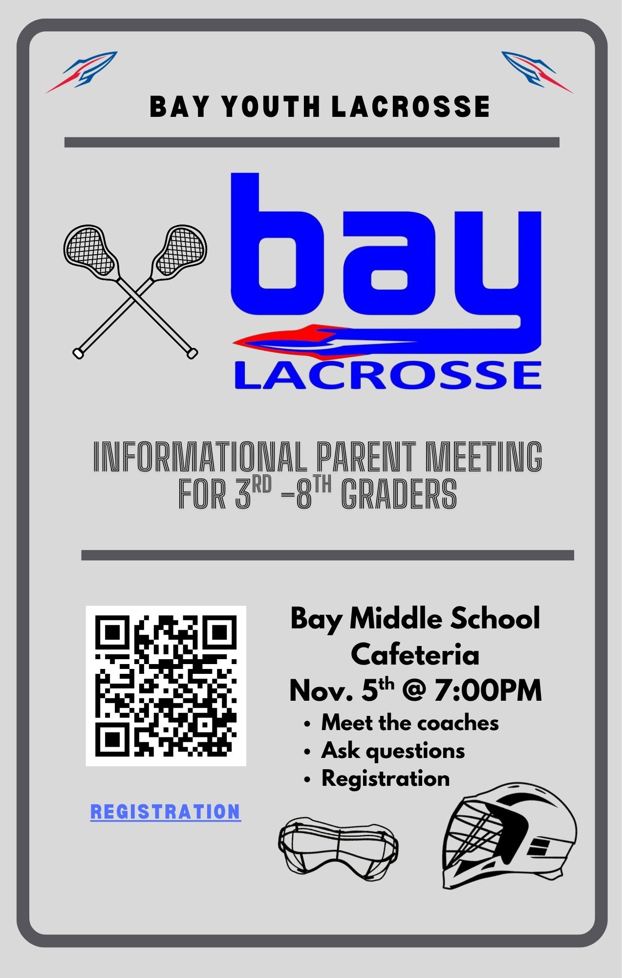 bay lacrosse fall registration flyer 2025
