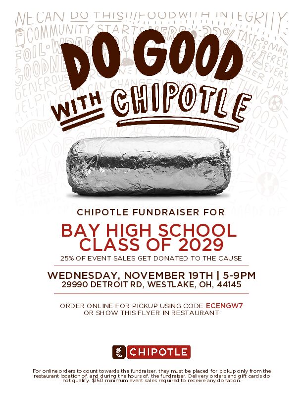 Chipotle Flyer fundraiser for Class of 2029