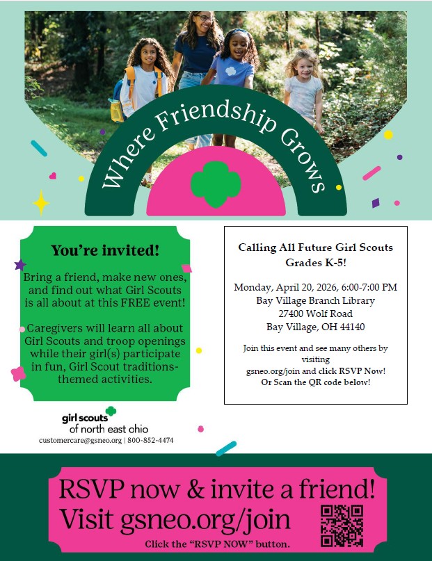 girl scout recruitment flyer for april 20, 2026 event