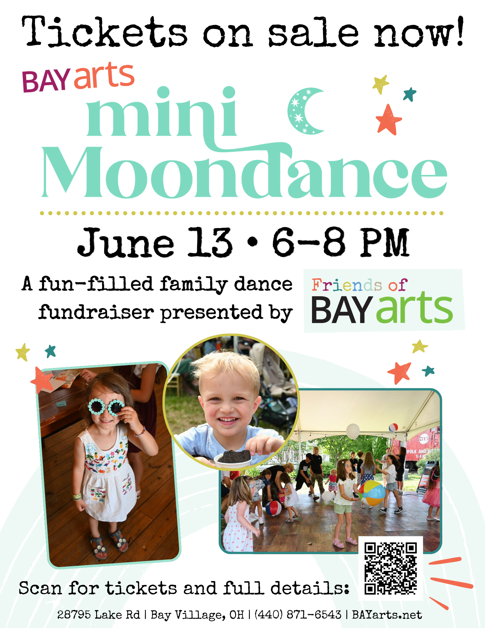 Mini Moondance Flyer for June 13, 2026 event showing kids on the flyer.
