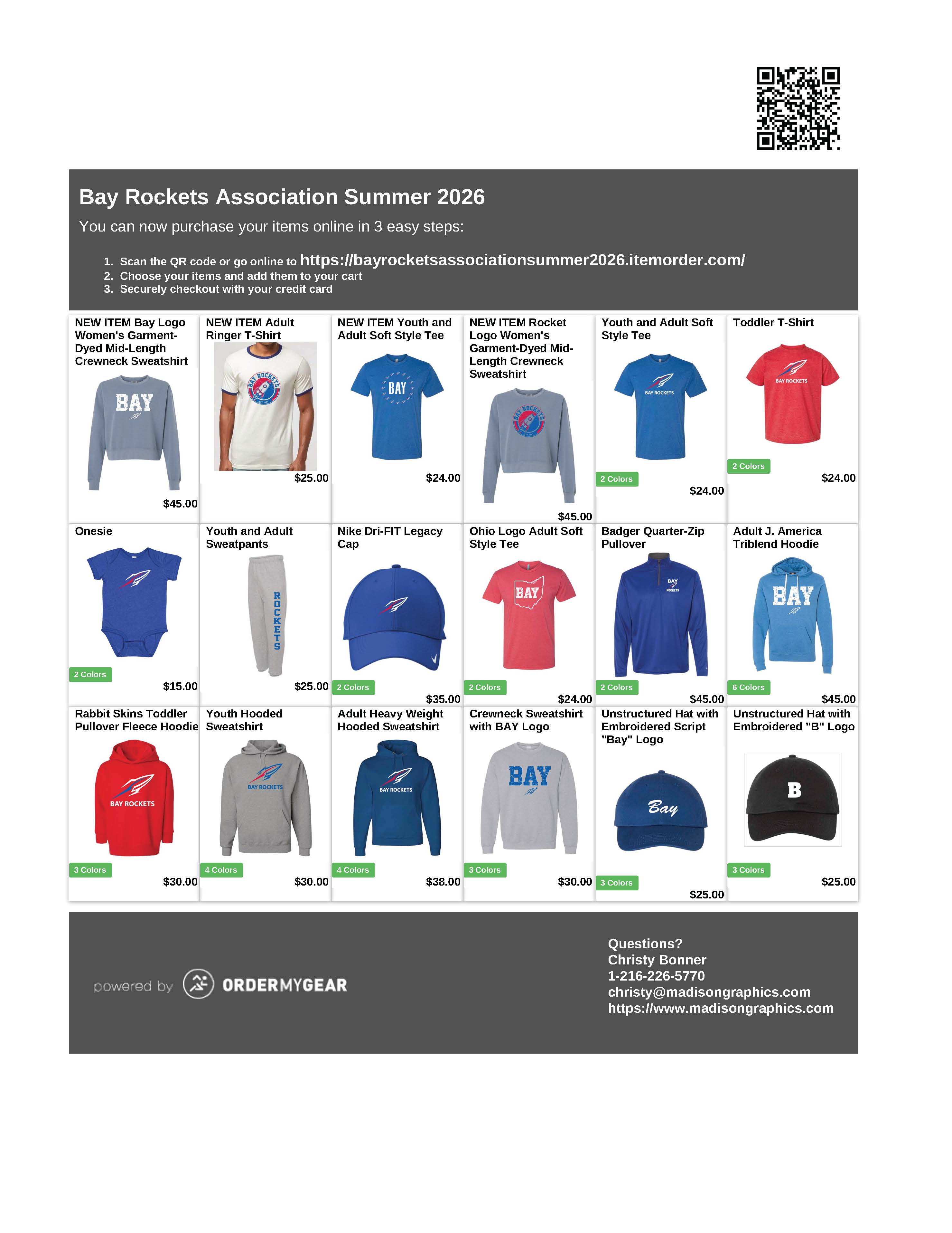 Spirit Wear Flyer for August 2026.