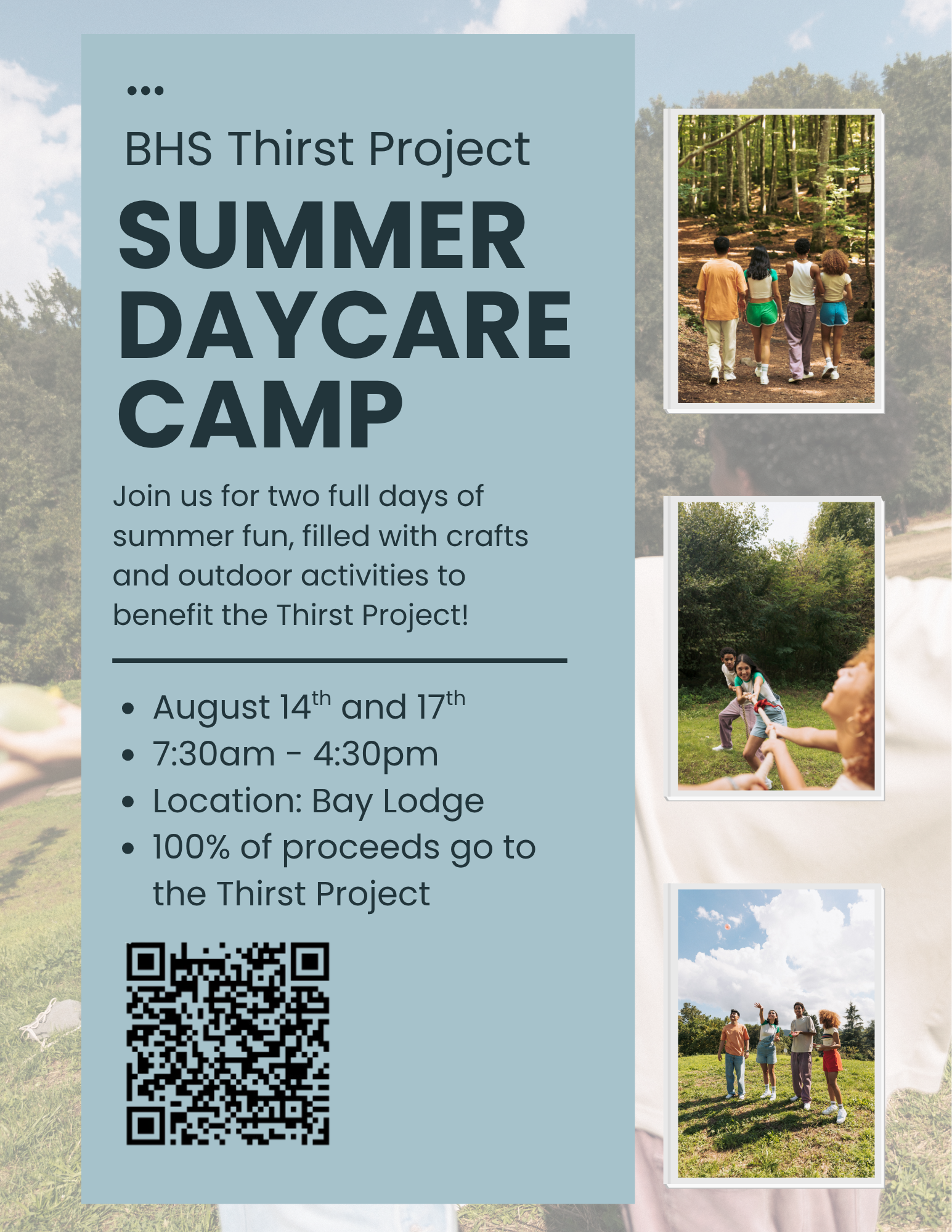 Summer Daycare Camp for students sponsored by Bay High Key Club's Walk for Water fundraising group