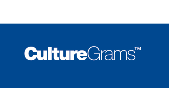 The logo of CultureGrams, featuring the name in white text on a blue background, with a trademark symbol.